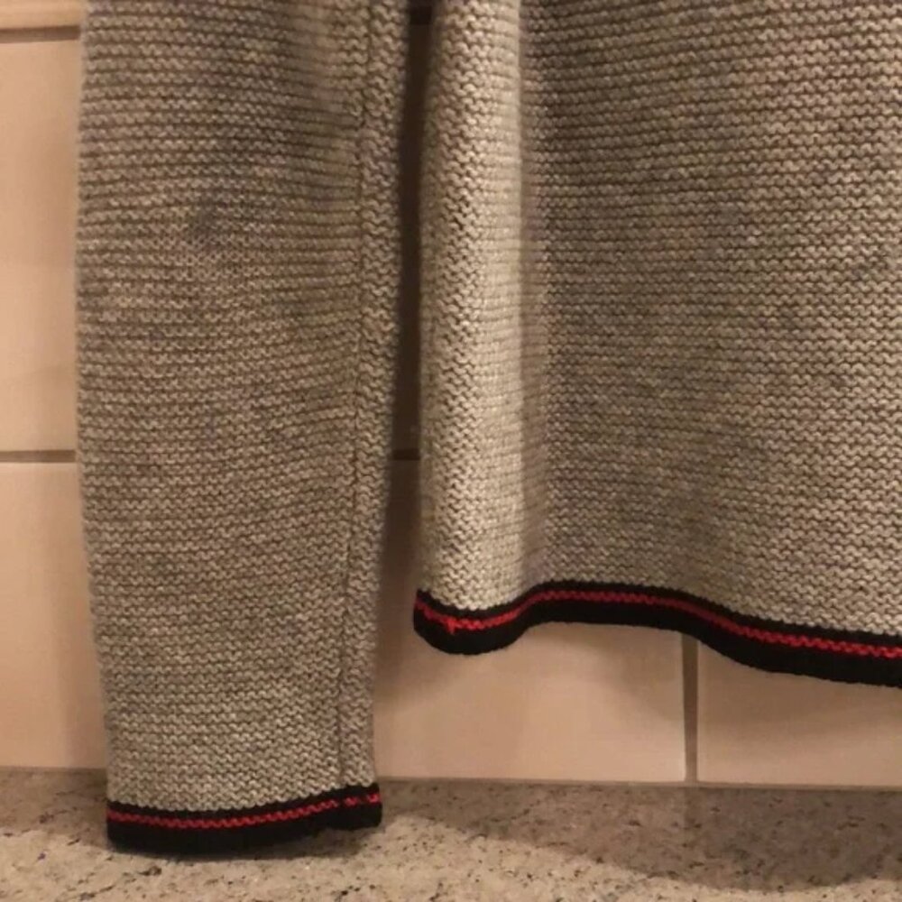 Vintage German wool artisan knit zip up contrast trim sweater cardigan jacket - Picture 9 of 9